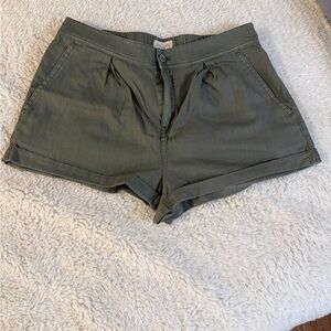 Pilcro Olive Utility Cotton-Blend Shorts